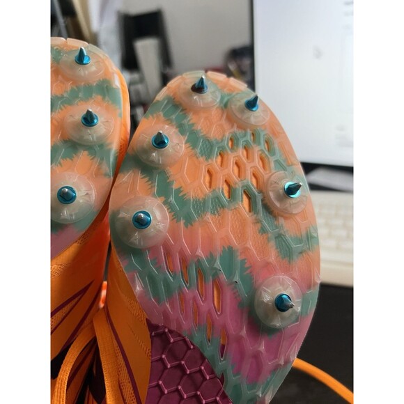 New Balance MD500v4 MensTrack Spikes Blue Yellow Orange MMD500B4 Size 10 - Picture 2 of 10